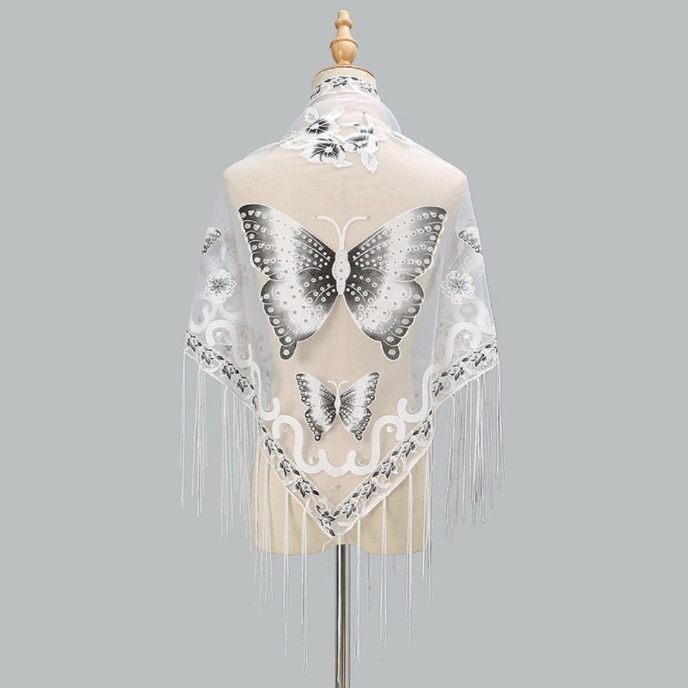 Tassel Fringe Trim - Bufanda de lujo con encaje floral
