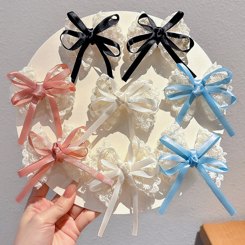 Lace Ribbon Trim - Horquillas con lazo de encaje para