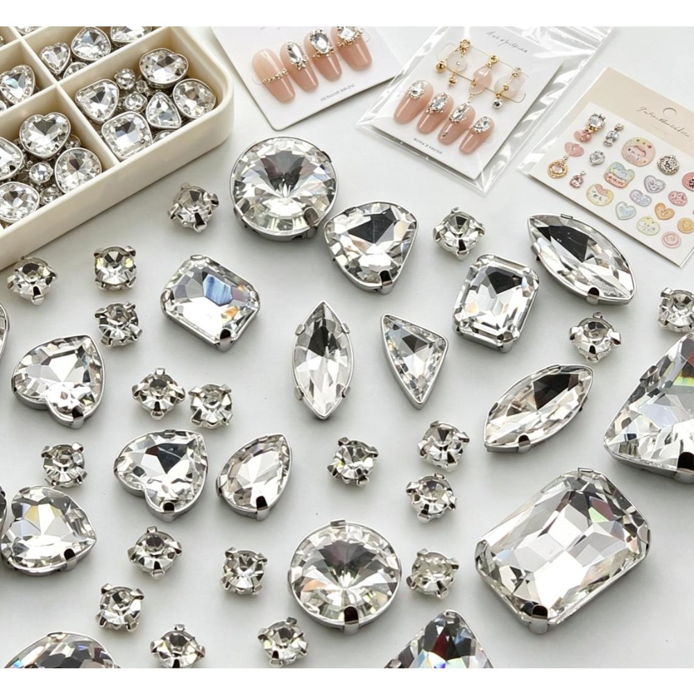 Sew On Rhinestone - 100 piezas de diamantes de imitación