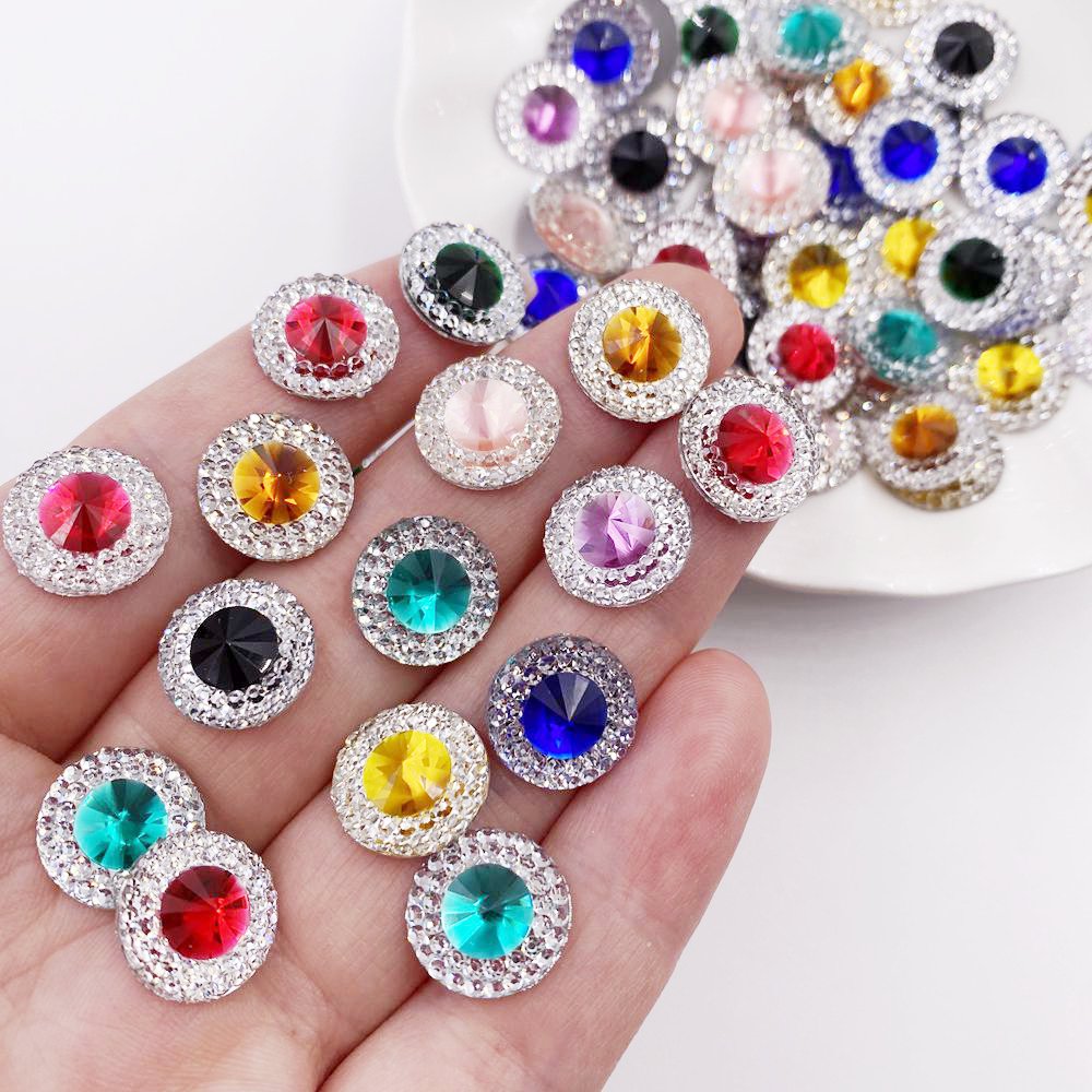 Embellishment Glue Craft - Resina 10/12/16mm doble Color cristal convexo