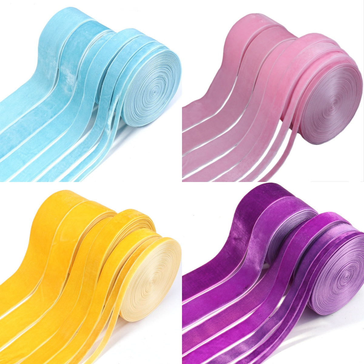 Velvet Ribbon Roll - Cintas de terciopelo de 5-10 yardas/rollo,