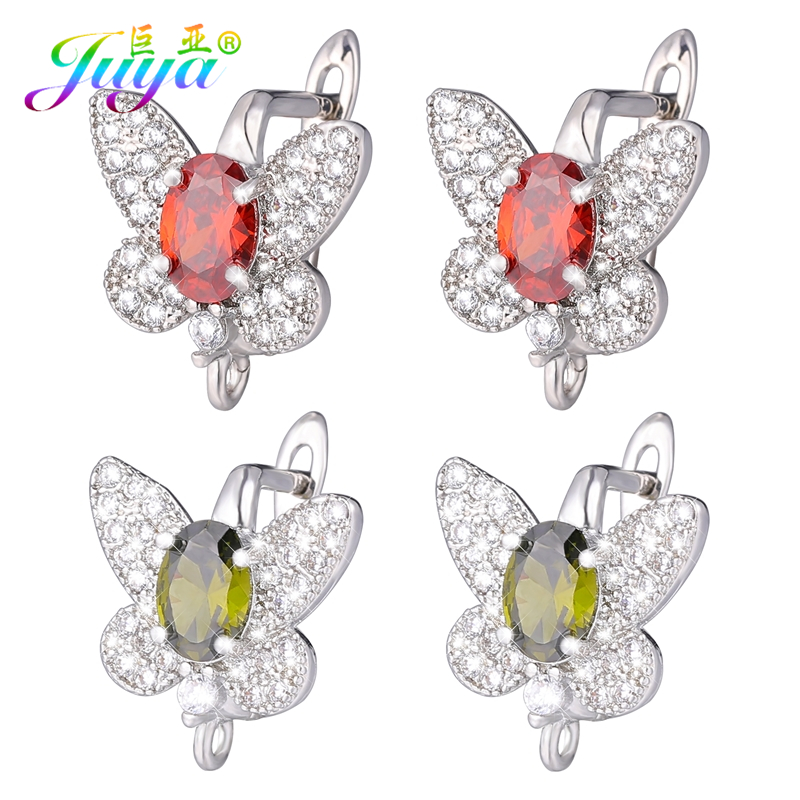 Embroidery Craft - Juya-pendientes de mariposa chapados en oro