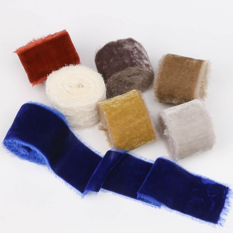 Velvet Ribbon Roll - 1M/rollo de cinta de terciopelo rasgada