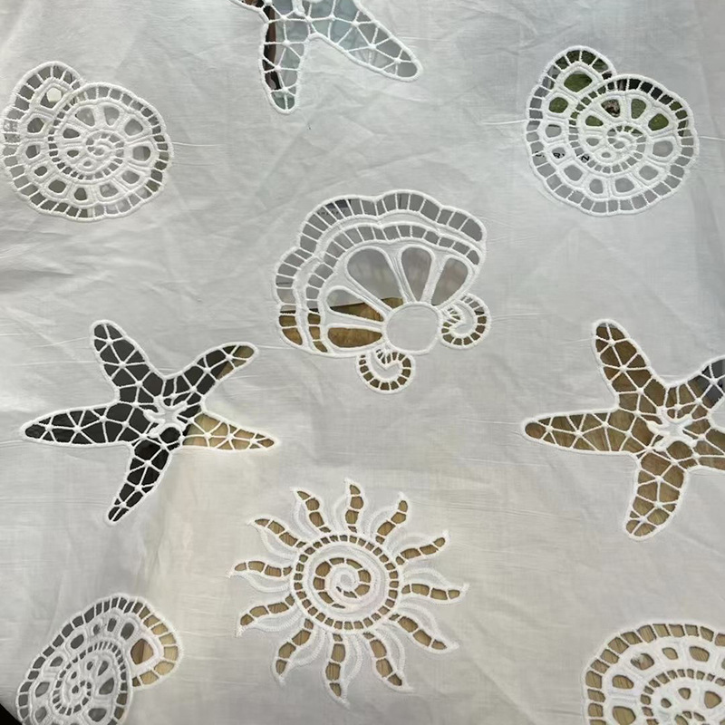 Crystal Mesh Fabric - Tela bordada de encaje calado de