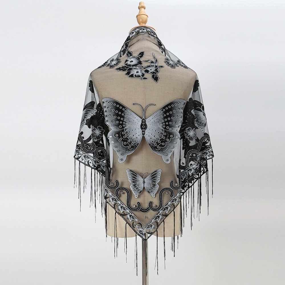 Bufanda de lujo con encaje flo - Tassel Fringe Trim reseña y precio