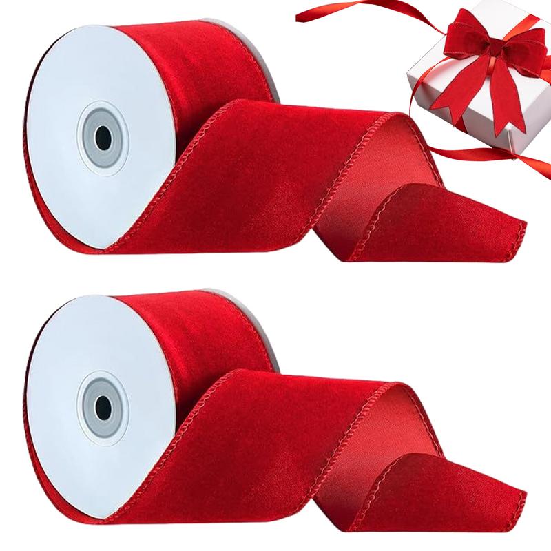 2 rollos de cinta roja de terc - Velvet Ribbon Roll reseña y precio