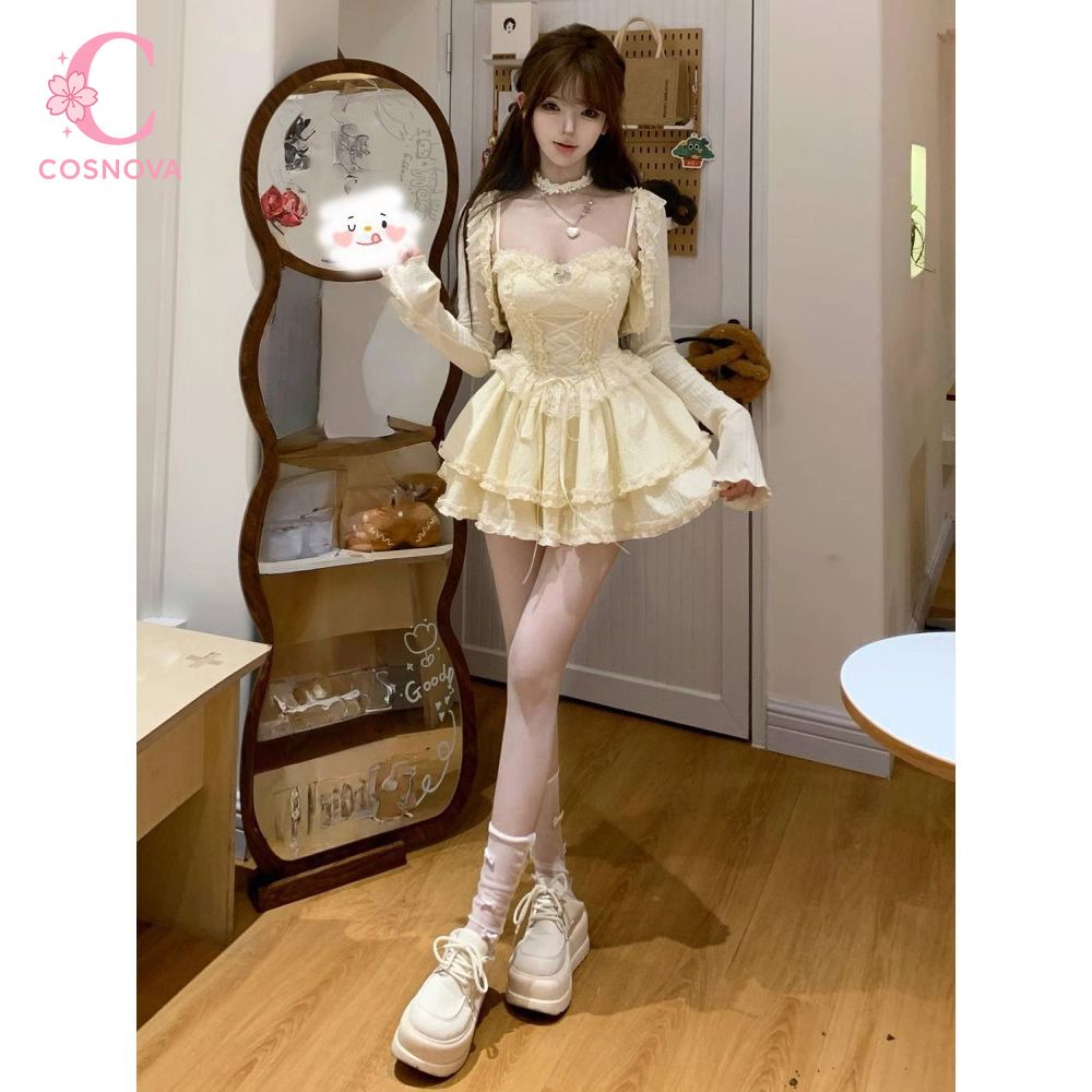 Conjunto de Vestido Camisero E - Elastic Lace Trim reseña y precio