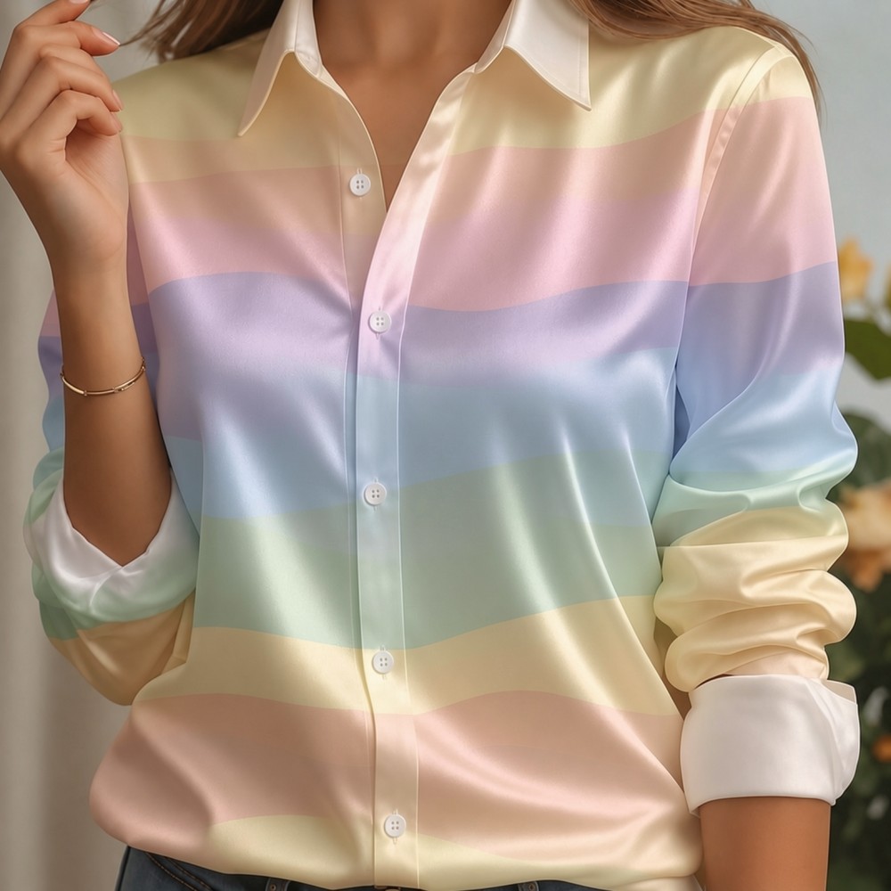 Camisa de satén para mujer con - Embellish Knit reseña y precio