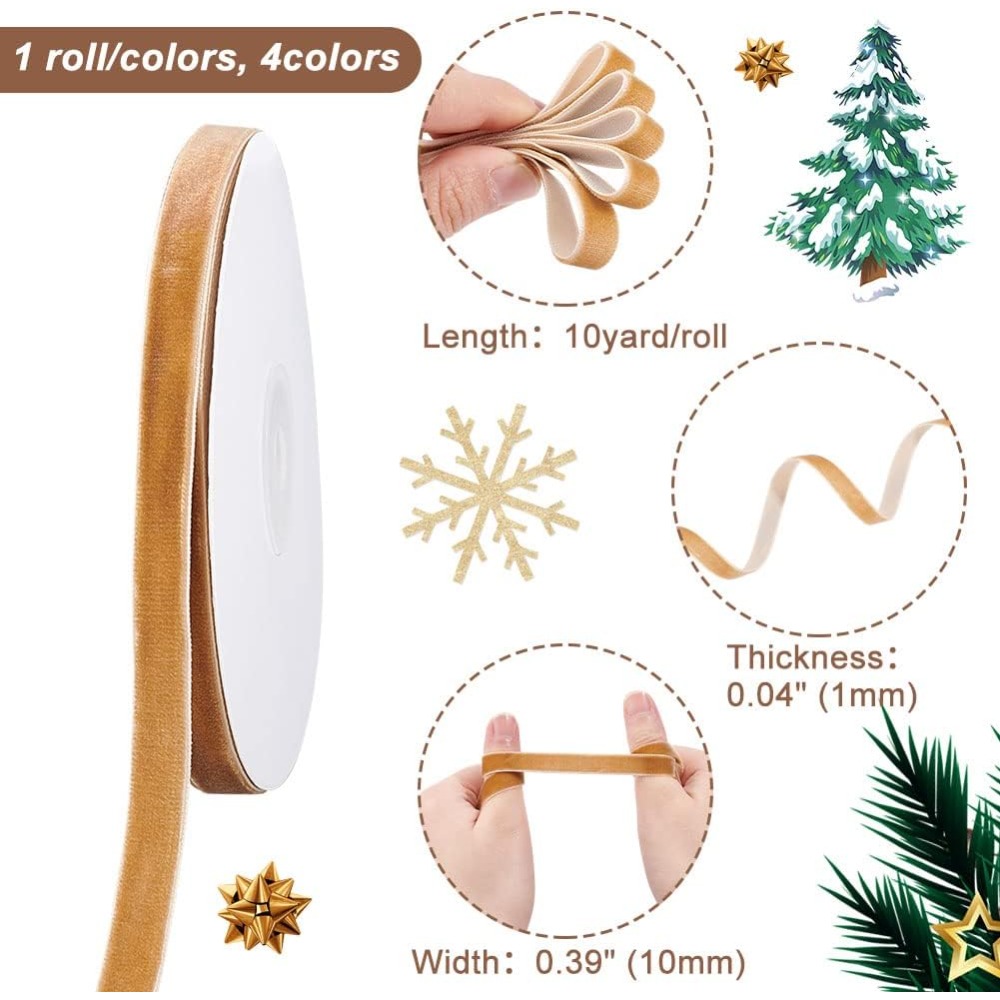 4 rollos de cinta de terciopel - Velvet Ribbon Roll reseña y precio