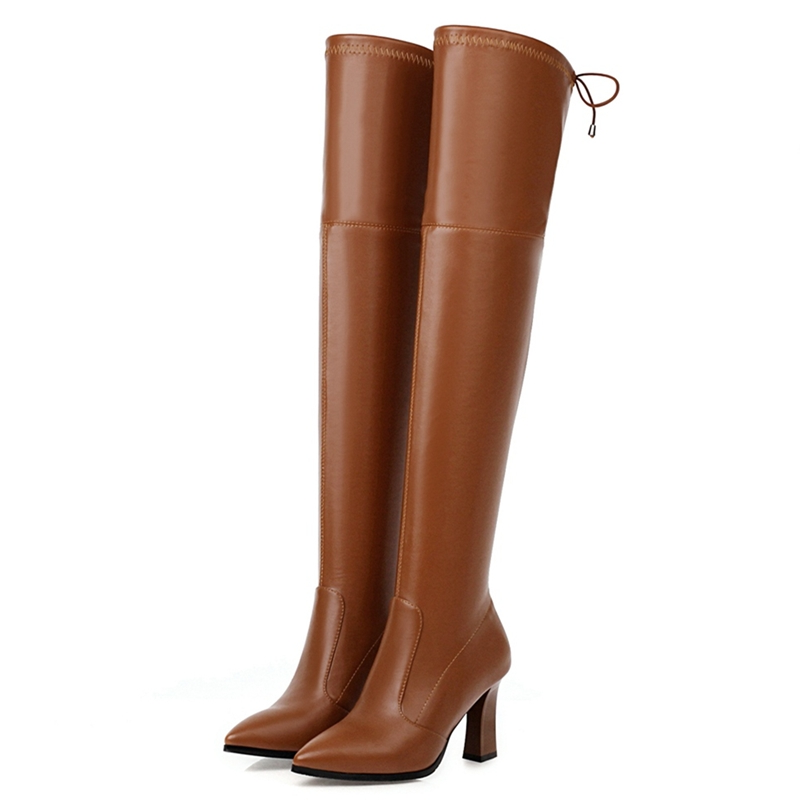 Botas altas hasta el muslo elá - Guipure Lace Panel reseña y precio