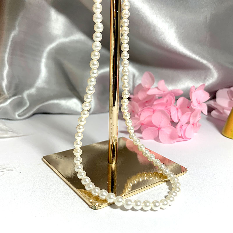 Elegante collar de perlas de c - Pearl Trim Chain reseña y precio