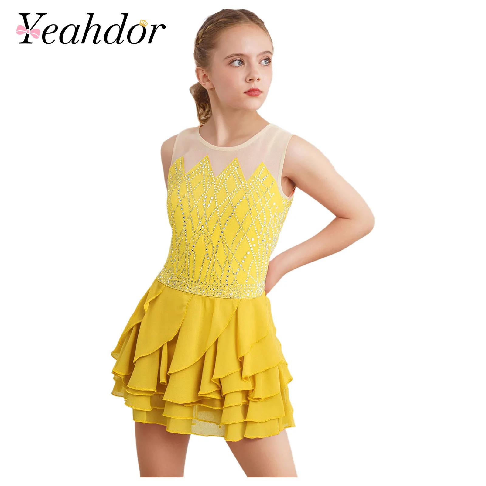 Vestido de patinaje artístico  - Rhinestone Banding Trim reseña y precio